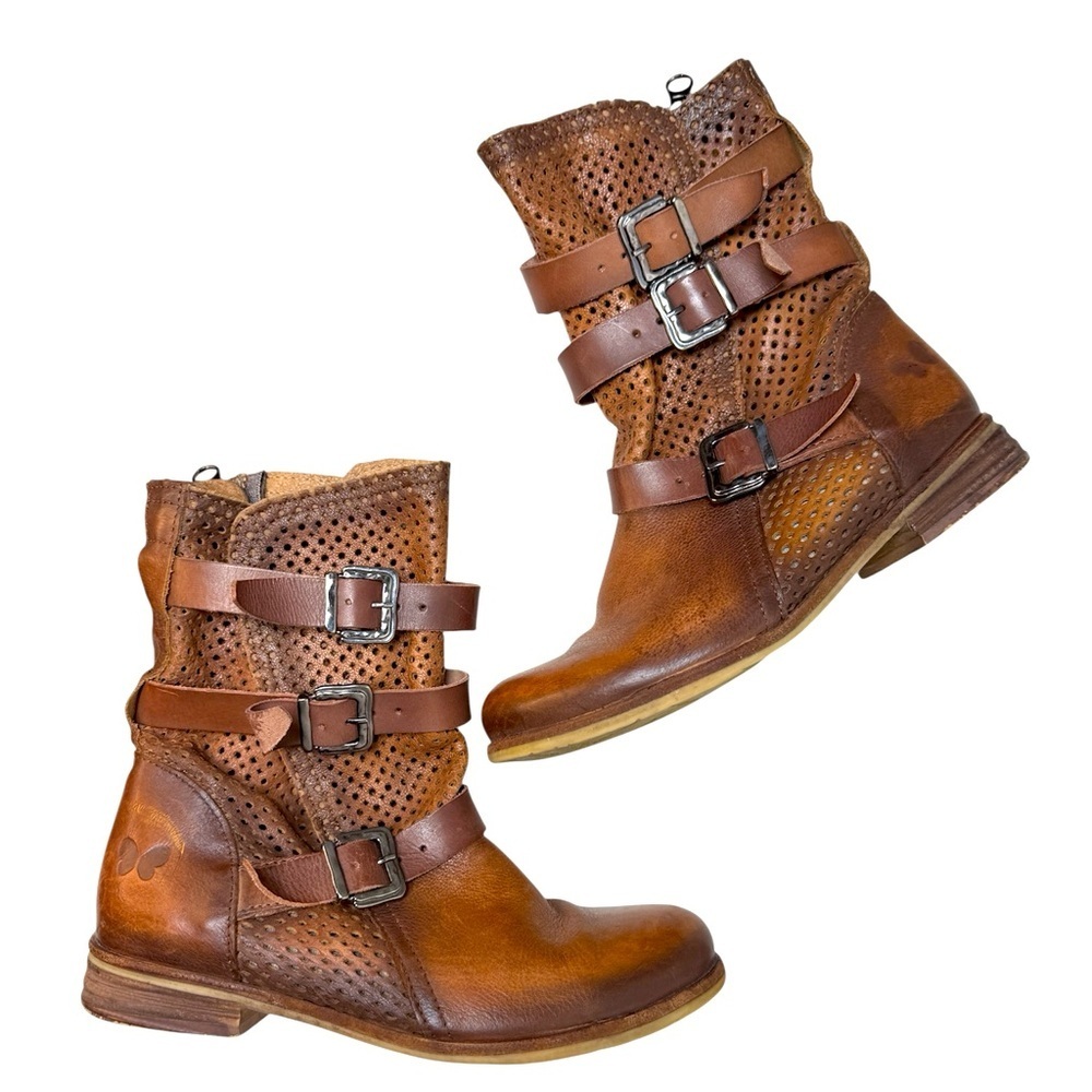 Gelmini Girls Laser Cut Leather Calf Boots Made in London Sz 36 or US 4